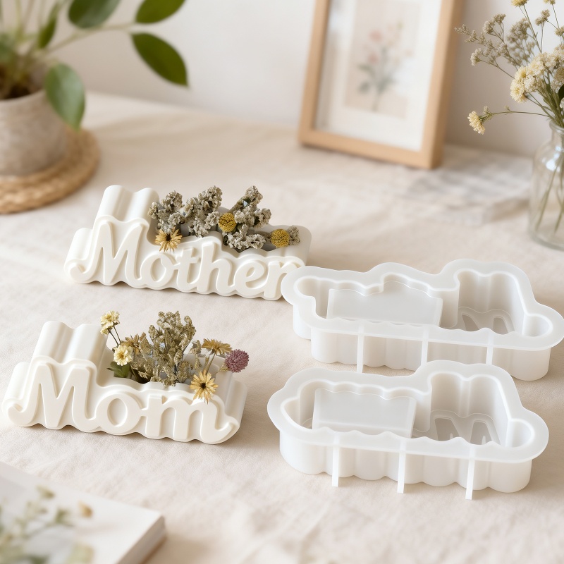 Candle Making Diy - Letter Shape Vase Plaster Silicone Mold