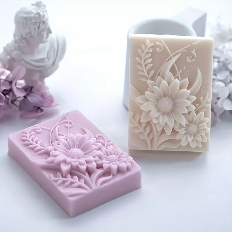 Candle Making Classes - 3D Flower Square Soap Silicone Mold