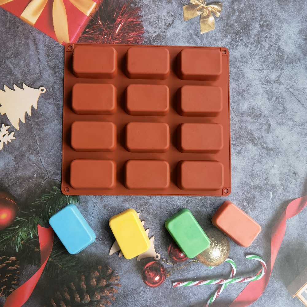 Candle Making Classes - 12 Cavity Square Silicone Soap Mold