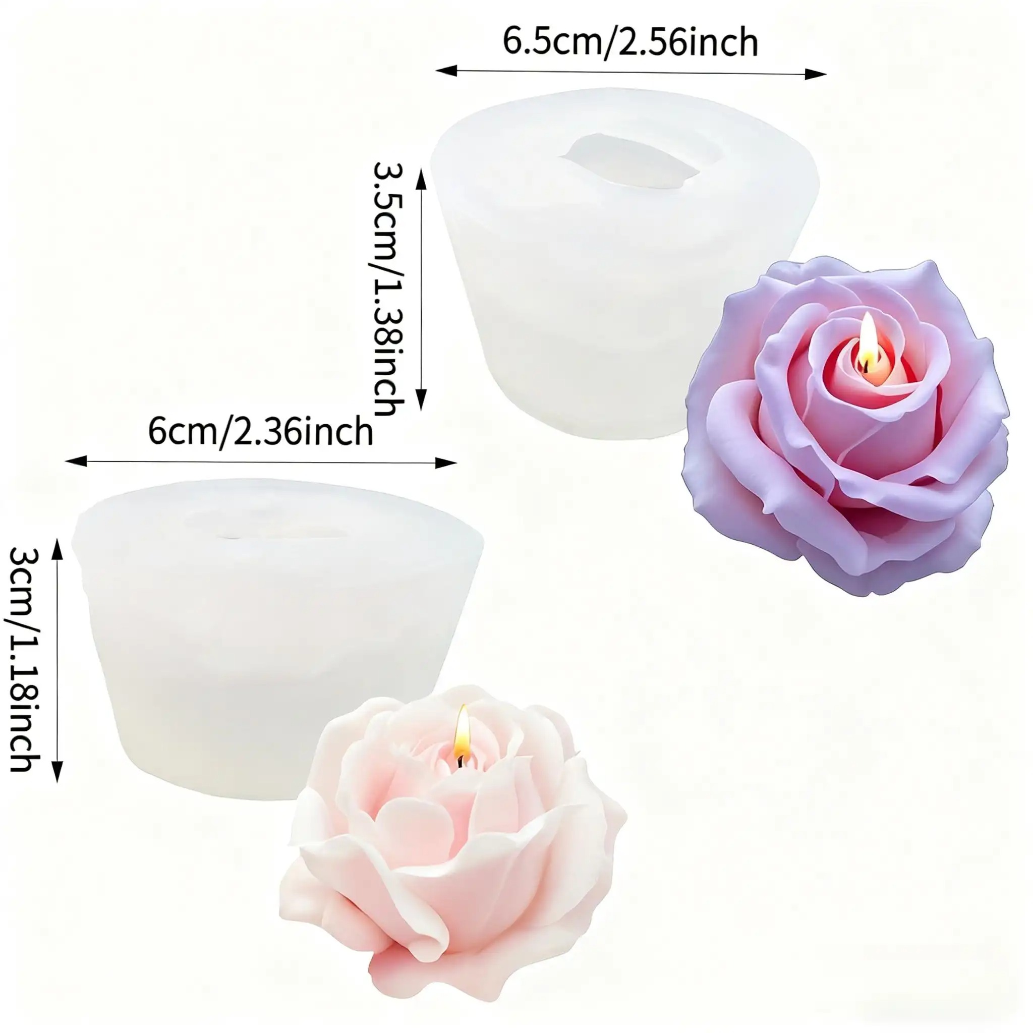 2-Piece Romantic 3D Rose Silic - Candle Making Party ulasan dan harga