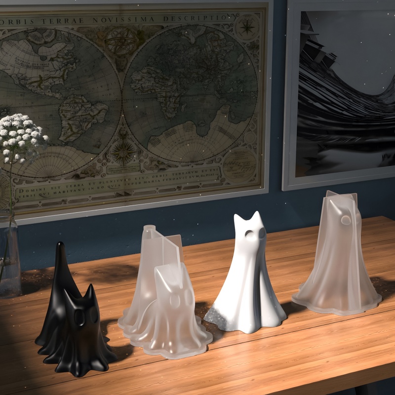Ghost Cat Halloween Desktop Or - Candle Making Classes ulasan dan harga