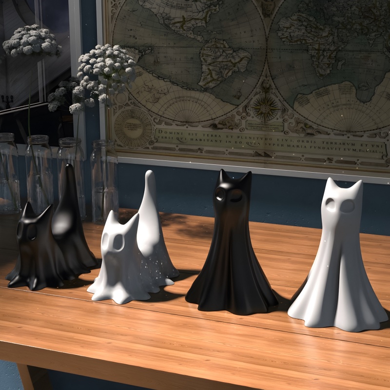 Ghost Cat Halloween Desktop Or - Candle Making Classes ulasan dan harga
