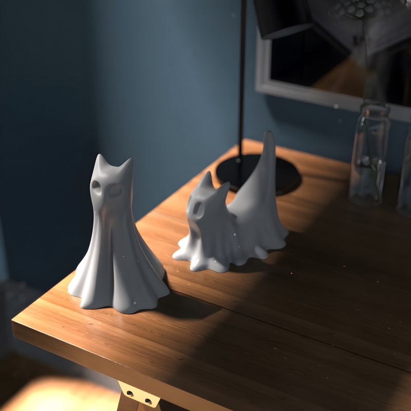 Ghost Cat Halloween Desktop Or - Candle Making Classes ulasan dan harga