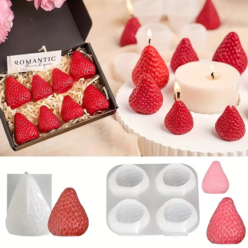 Strawberry Silicone Candle Mol - Candle Making Classes ulasan dan harga