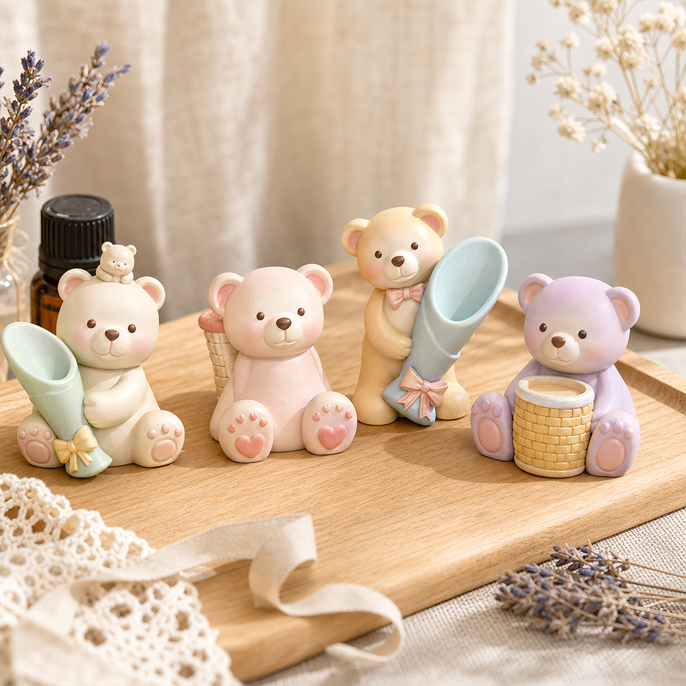3D Flower Hugging Bear Candle  - Candle Making Diy ulasan dan harga
