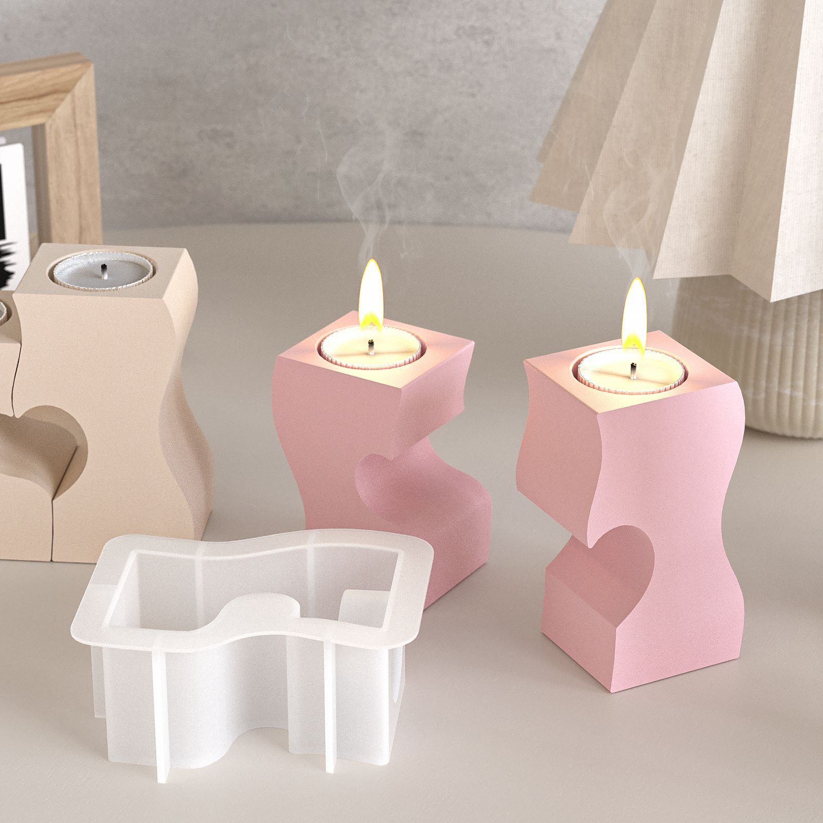 S Heart Candlestick Silicone M - Candle Making Classes ulasan dan harga