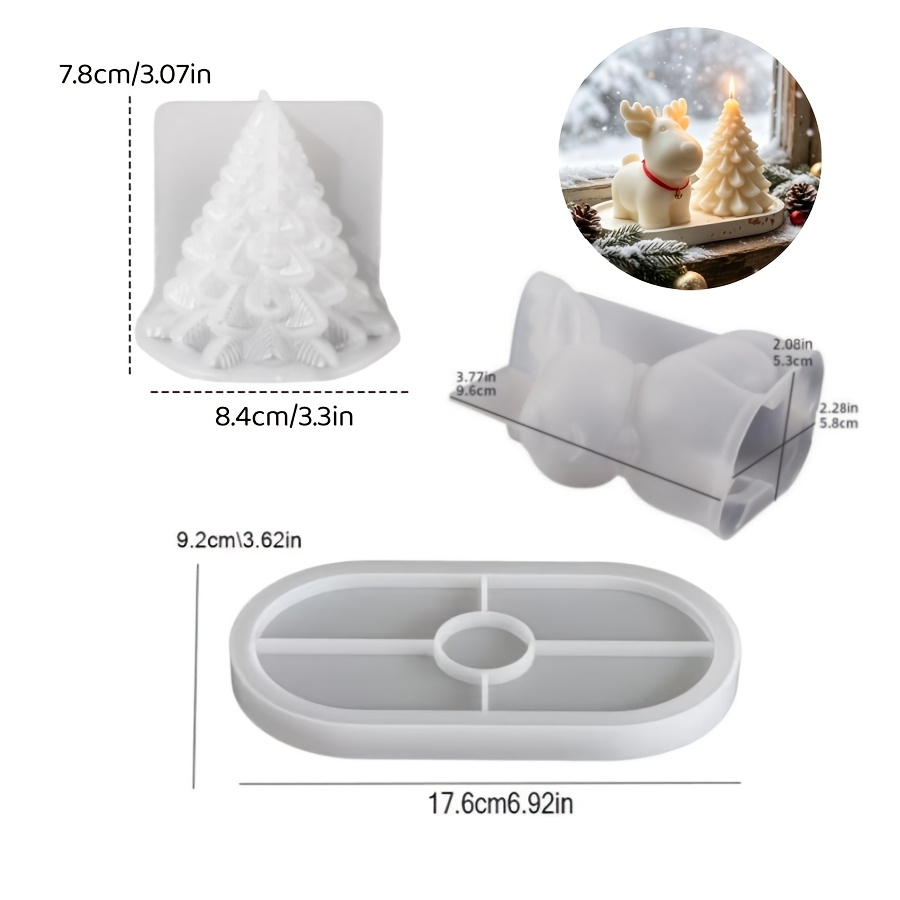 Clay Silicone Mold 3pcs Set: C - Candle Making Party ulasan dan harga